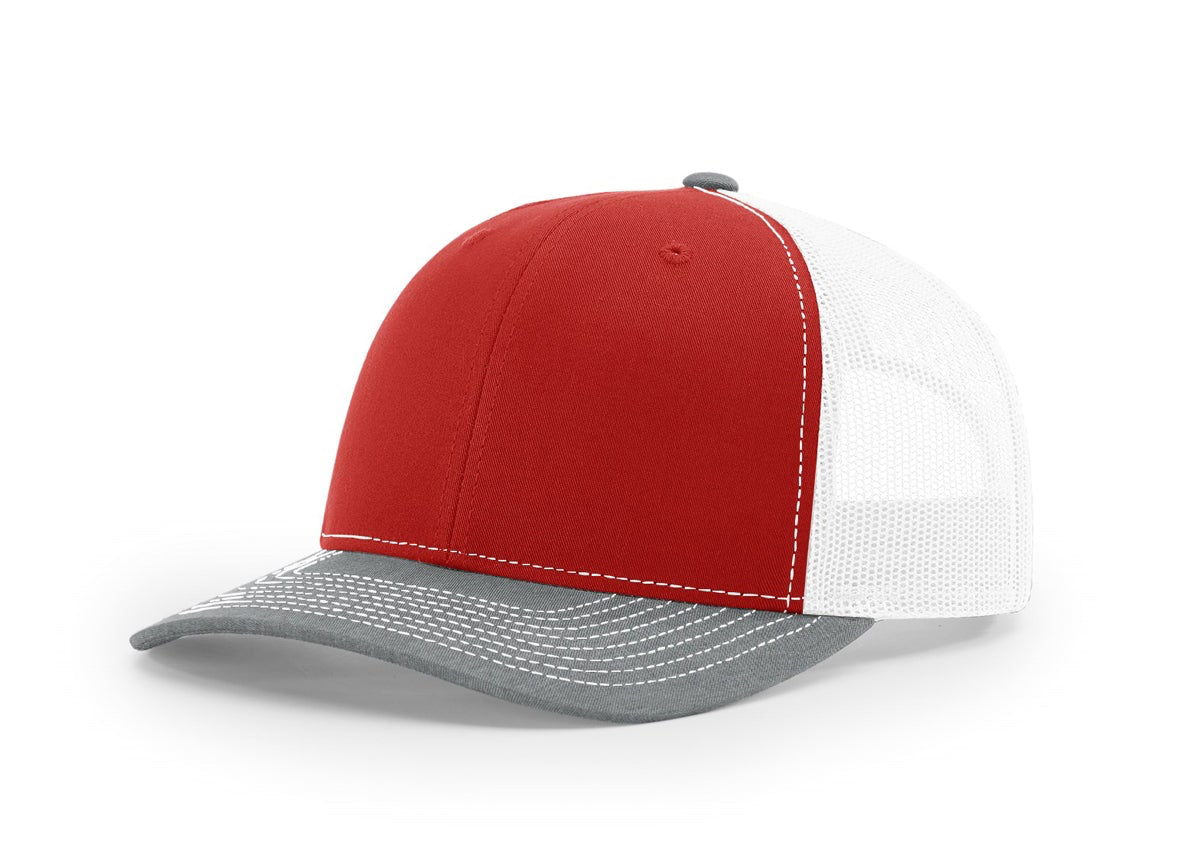 Red/ White/ Heather Grey