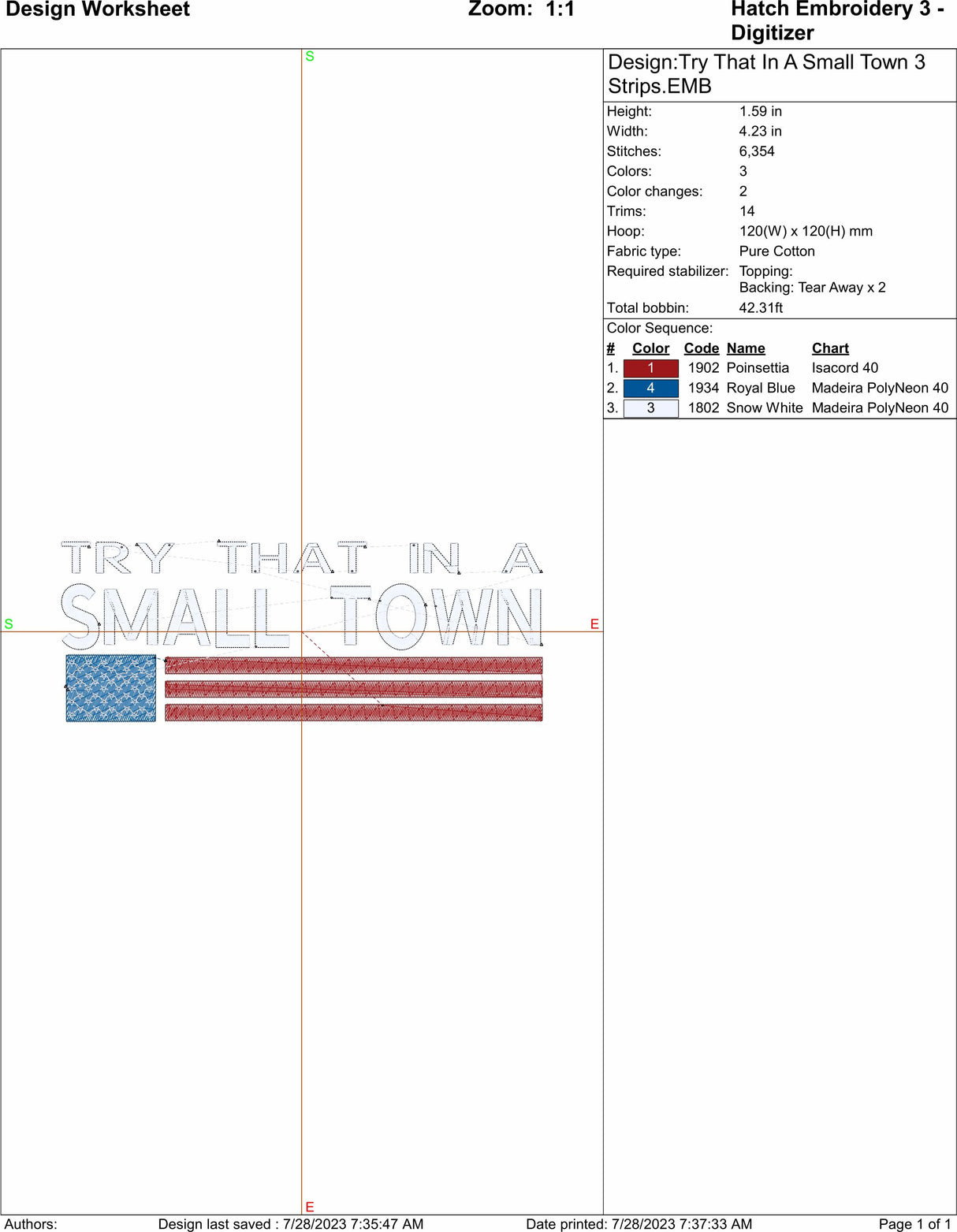 That In a Small Town 3 Strips Machine Embroidery Design | Instant Download | 7 format files