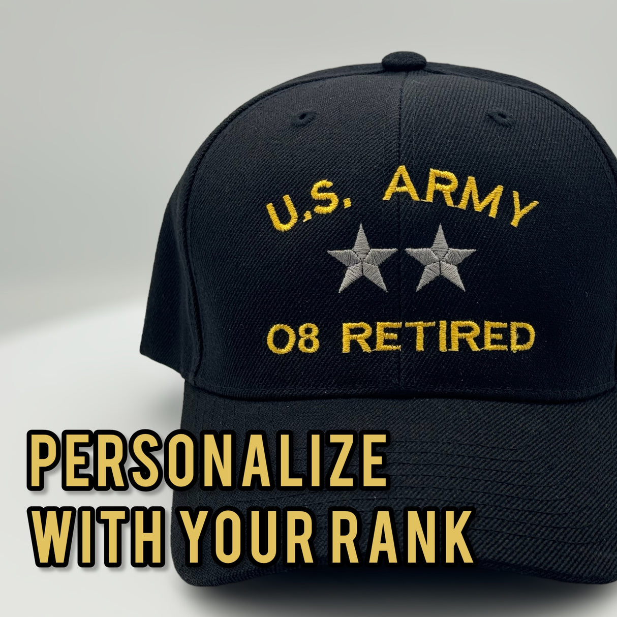 All US Rank Army Retired Hat