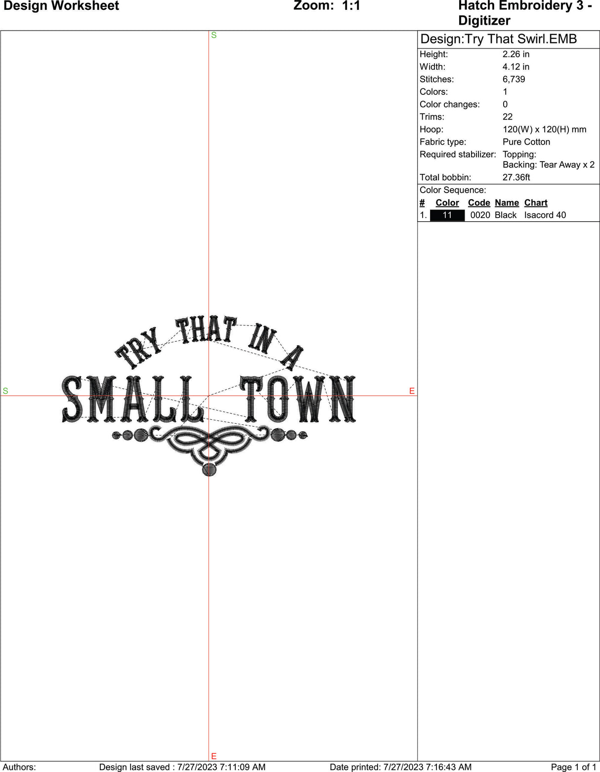 Try That In a Small Town Swirl Machine Embroidery Design | Instant Download | 7 format files
