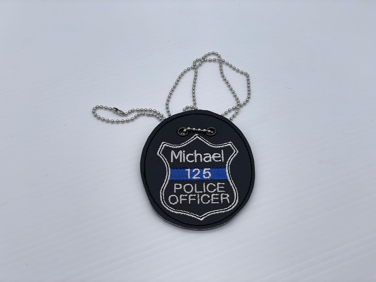 Personalized Junior Police Officer Badge Thin Blue Line Pretend Play