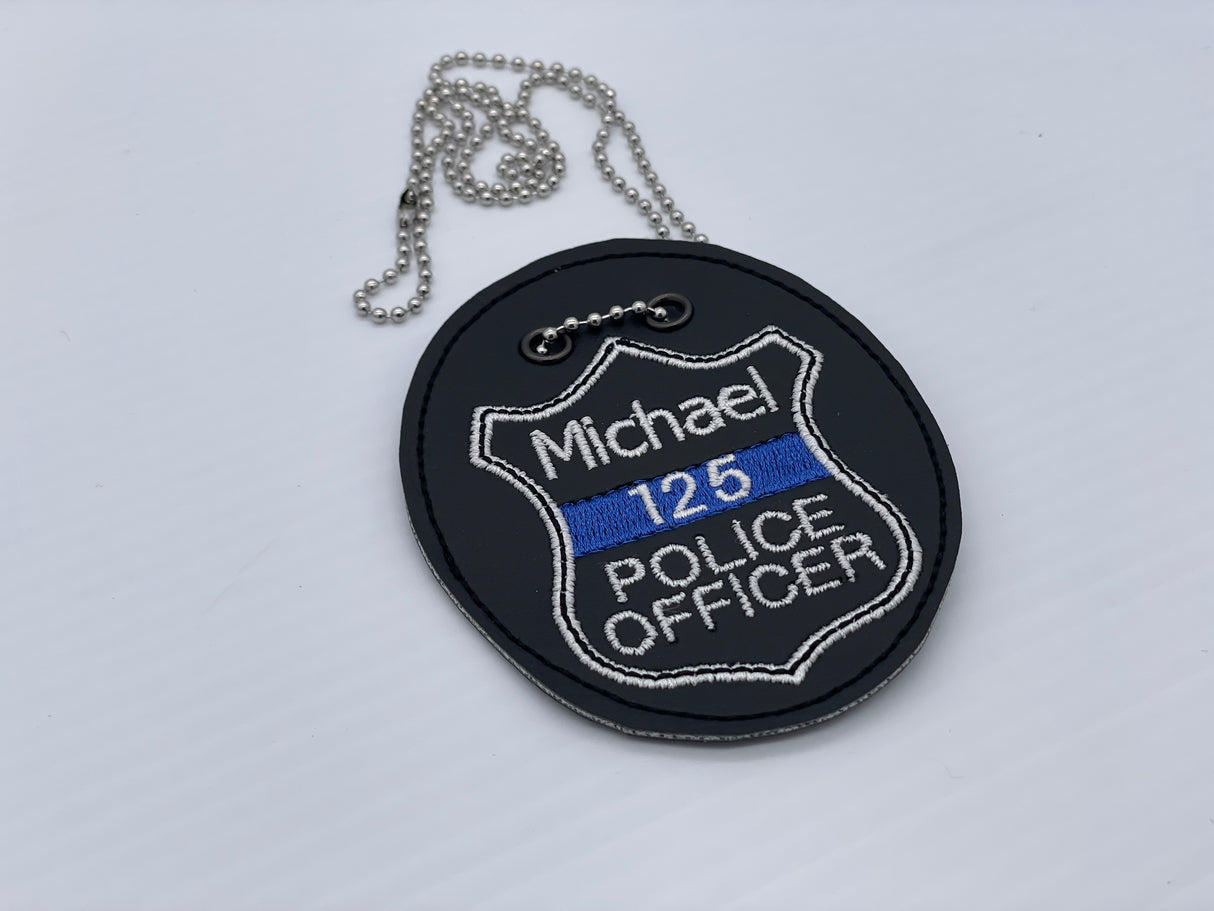 Personalized Junior Police Officer Badge Thin Blue Line Pretend Play