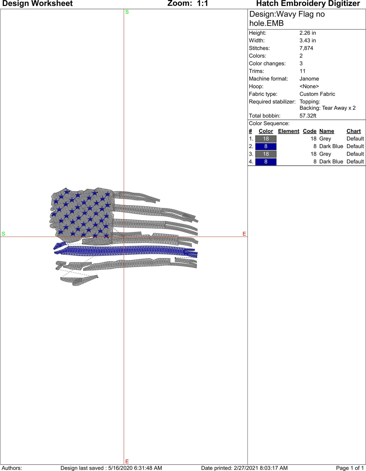 Wavy Thin Blue Line US Flag Machine Embroidery Design | Instant Download | 7 format files