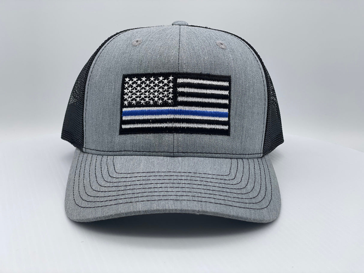 Thin Blue Line US Flag Machine Embroidery Design | Instant Download | 7 format files