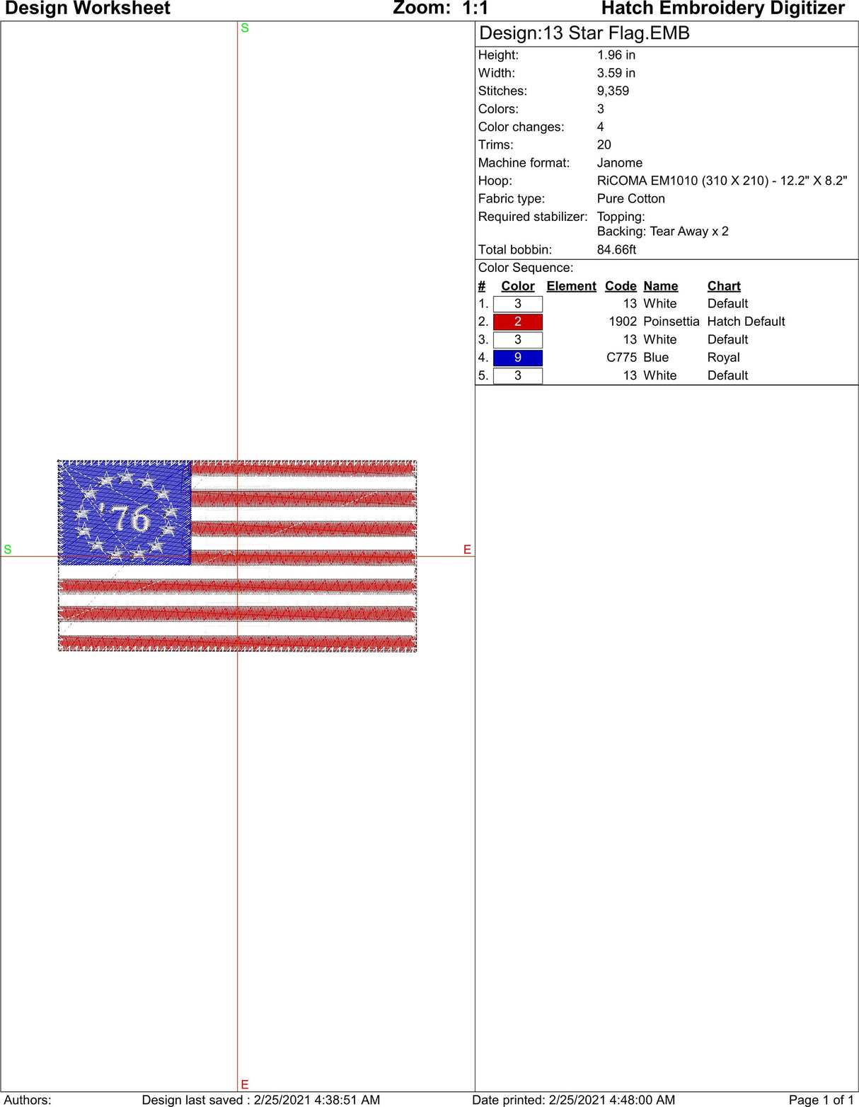 Betsy Ross US Flag Machine Embroidery Design | Instant Download | 7 format files