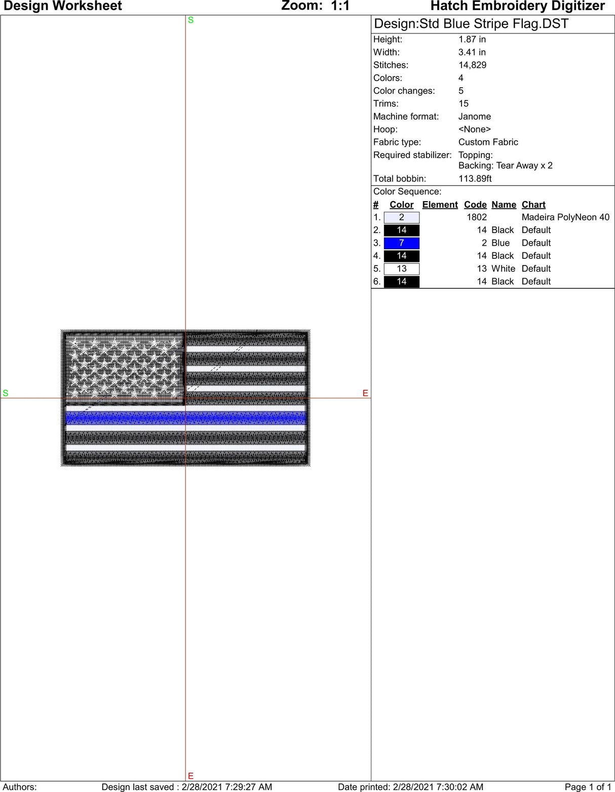 Thin Blue Line US Flag Machine Embroidery Design | Instant Download | 7 format files