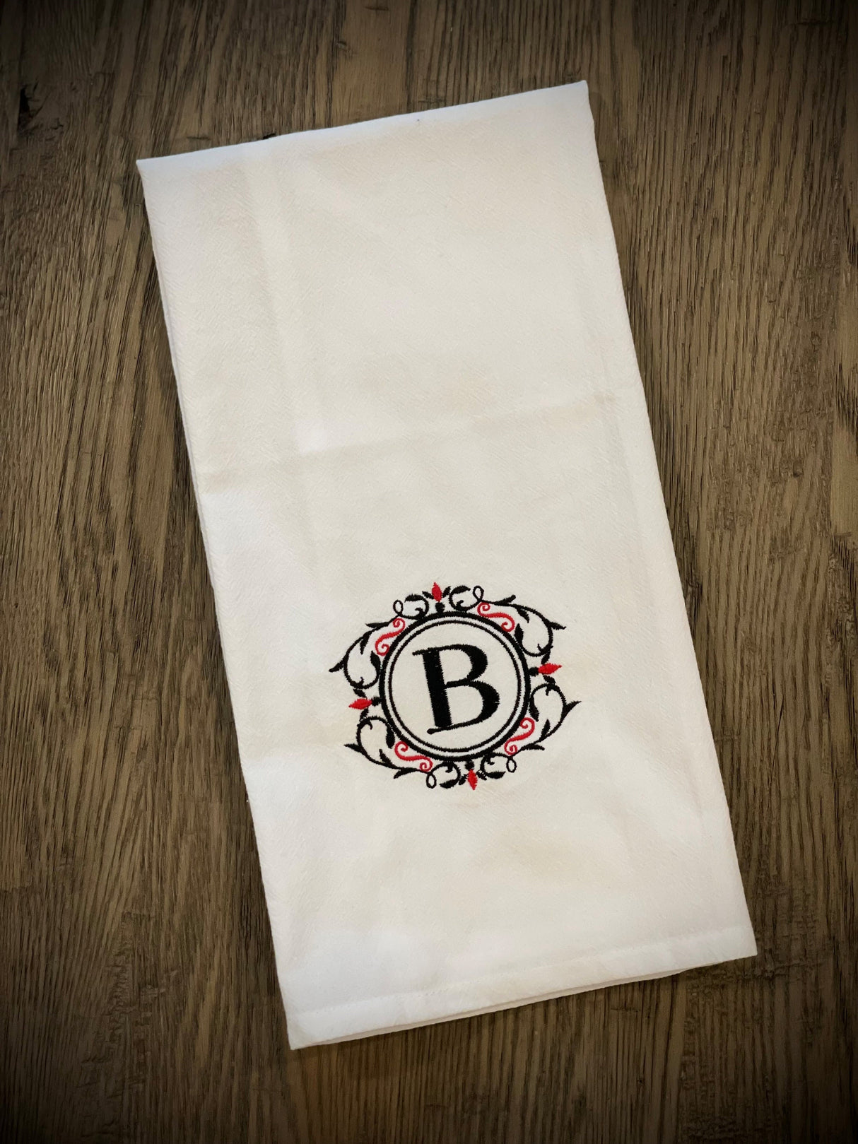 Custom Embroidered Monogramed Tea Towel / Hand Towel