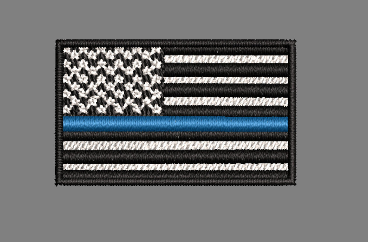 Hat Thin Blue Line US Flag Rear or Side Machine Embroidery Design | Instant Download | 7 format files