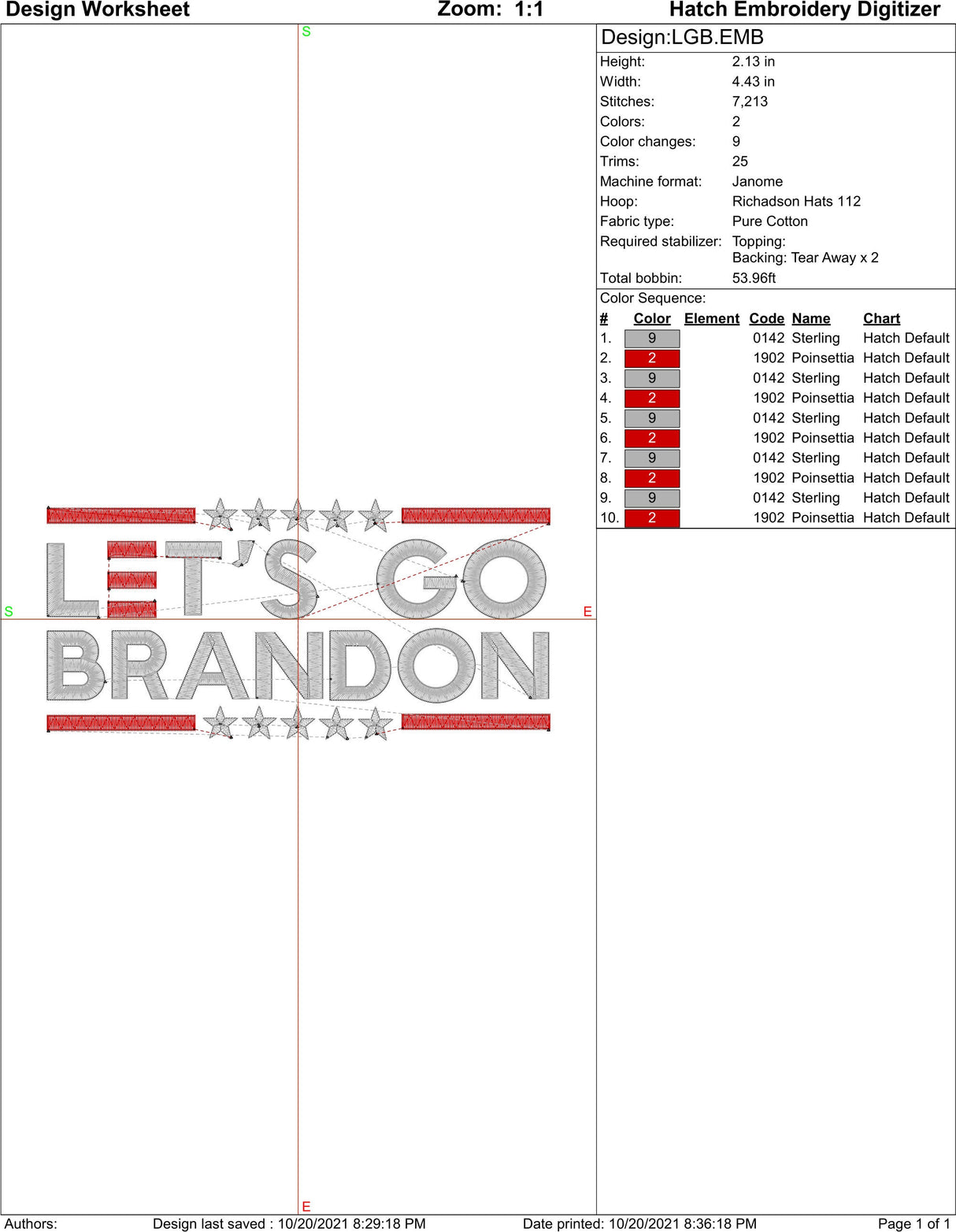 LET'S GO BRANDON Machine Embroidery Design Files | Instant Download | 7 format files