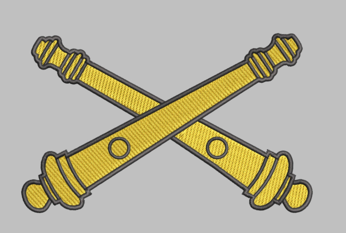 Artillery Cross Cannons Machine Embroidery Design | Instant Download | 7 format files | 3 Sizes