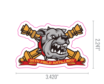 1-30th FAR Bulldogs Stickers