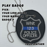 Personalized Junior Police Officer Badge Thin Blue Line Pretend Play