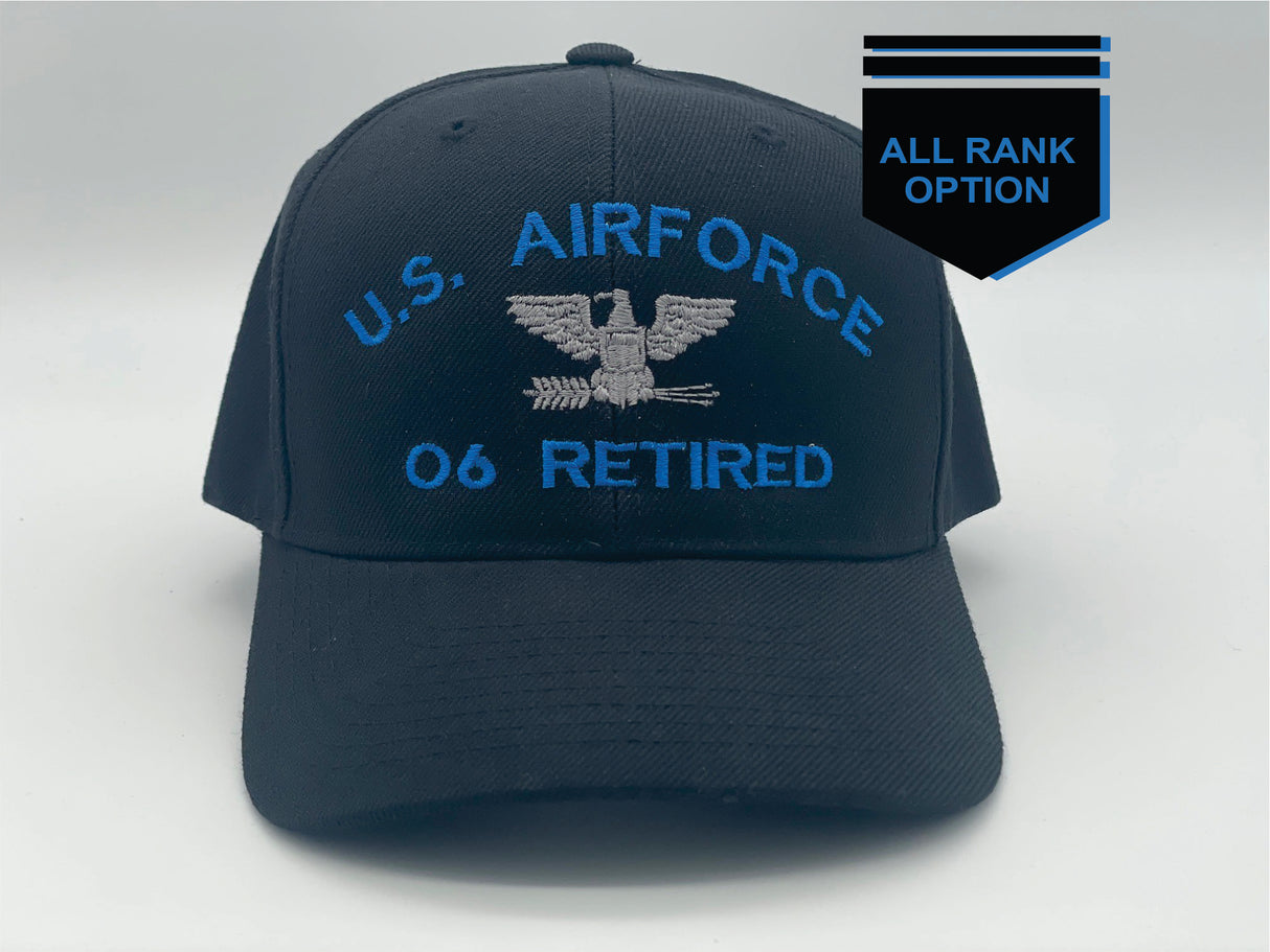 All US Rank Air Force Retired Hat