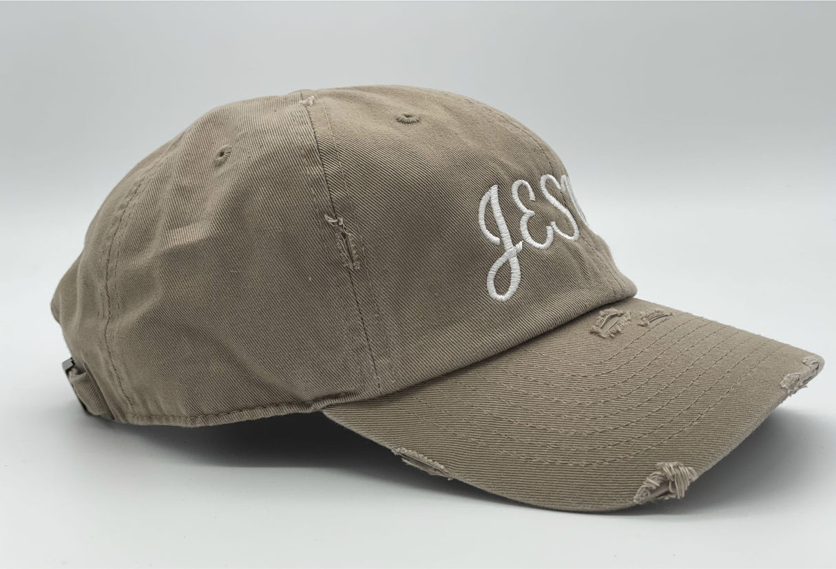 JESUS Embroidered Hat | Distressed Baseball Cap | Custom Hat