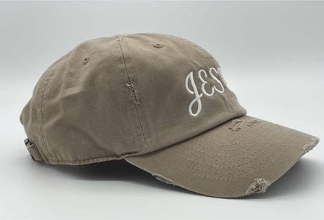 JESUS Embroidered Hat | Distressed Baseball Cap | Custom Hat