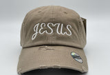 JESUS Embroidered Hat | Distressed Baseball Cap | Custom Hat