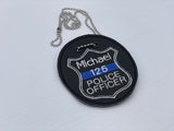 Personalized Junior Police Officer Badge Thin Blue Line Pretend Play