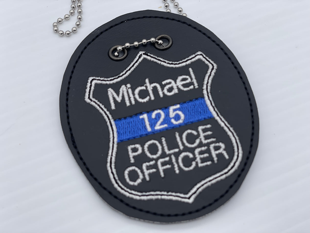 Personalized Junior Police Officer Badge Thin Blue Line Pretend Play