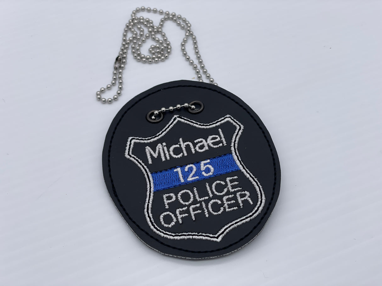 Personalized Junior Police Officer Badge Thin Blue Line Pretend Play