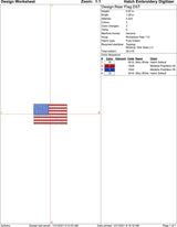 US Flag Rear or Side Machine Embroidery Design | Instant Download |  7 format files
