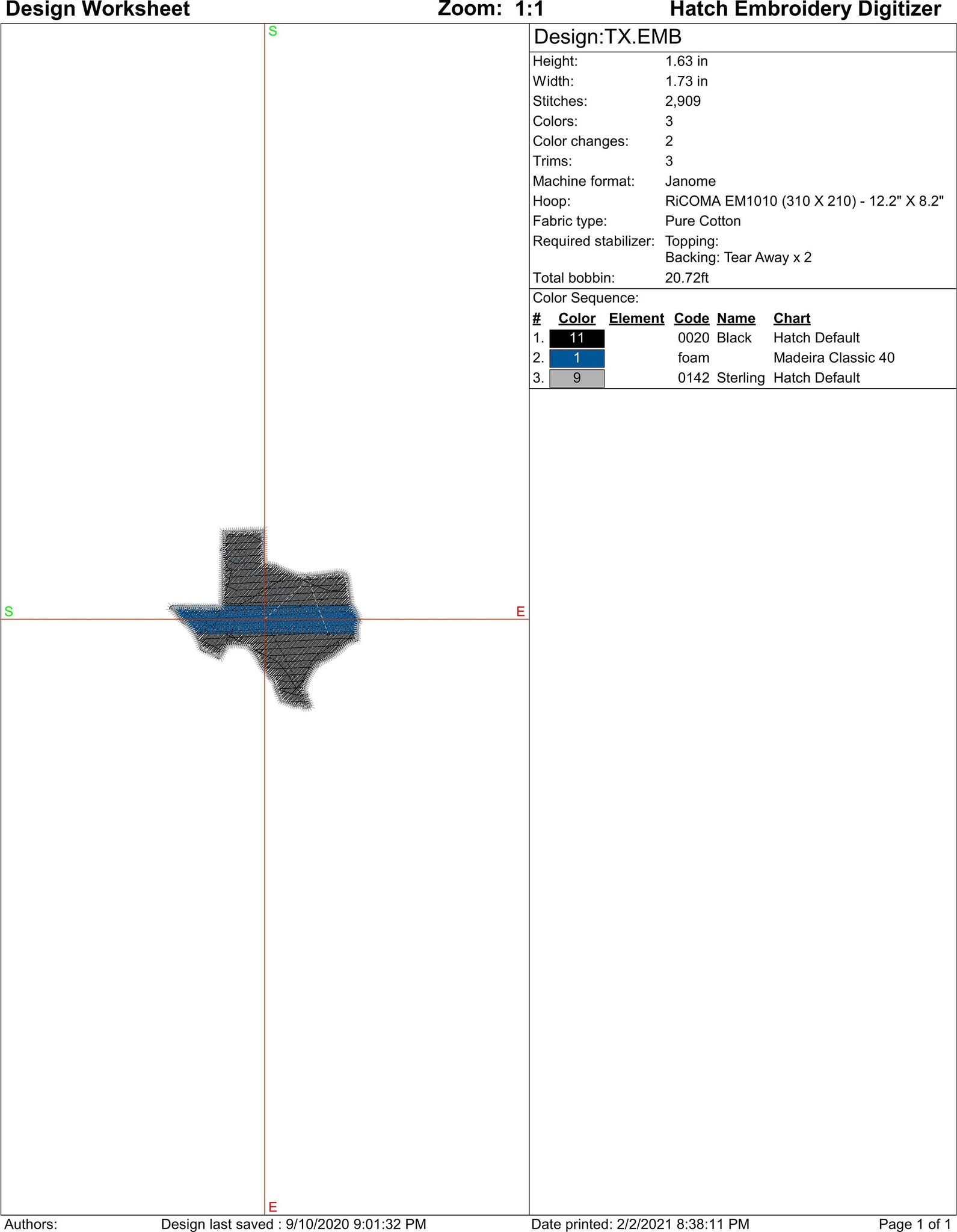 Texas State Thin Blue Line Machine Embroidery Design | Instant Download |  7 format files