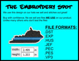 Kentucky State Thin Blue Line Machine Embroidery Design | Instant Download |  7 format files