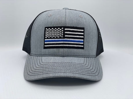 Thin Blue Line US Flag Machine Embroidery Design | Instant Download |  7 format files