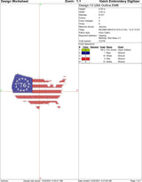 Betsy Ross US Flag Outline Machine Embroidery Design | Instant Download |  7 format files