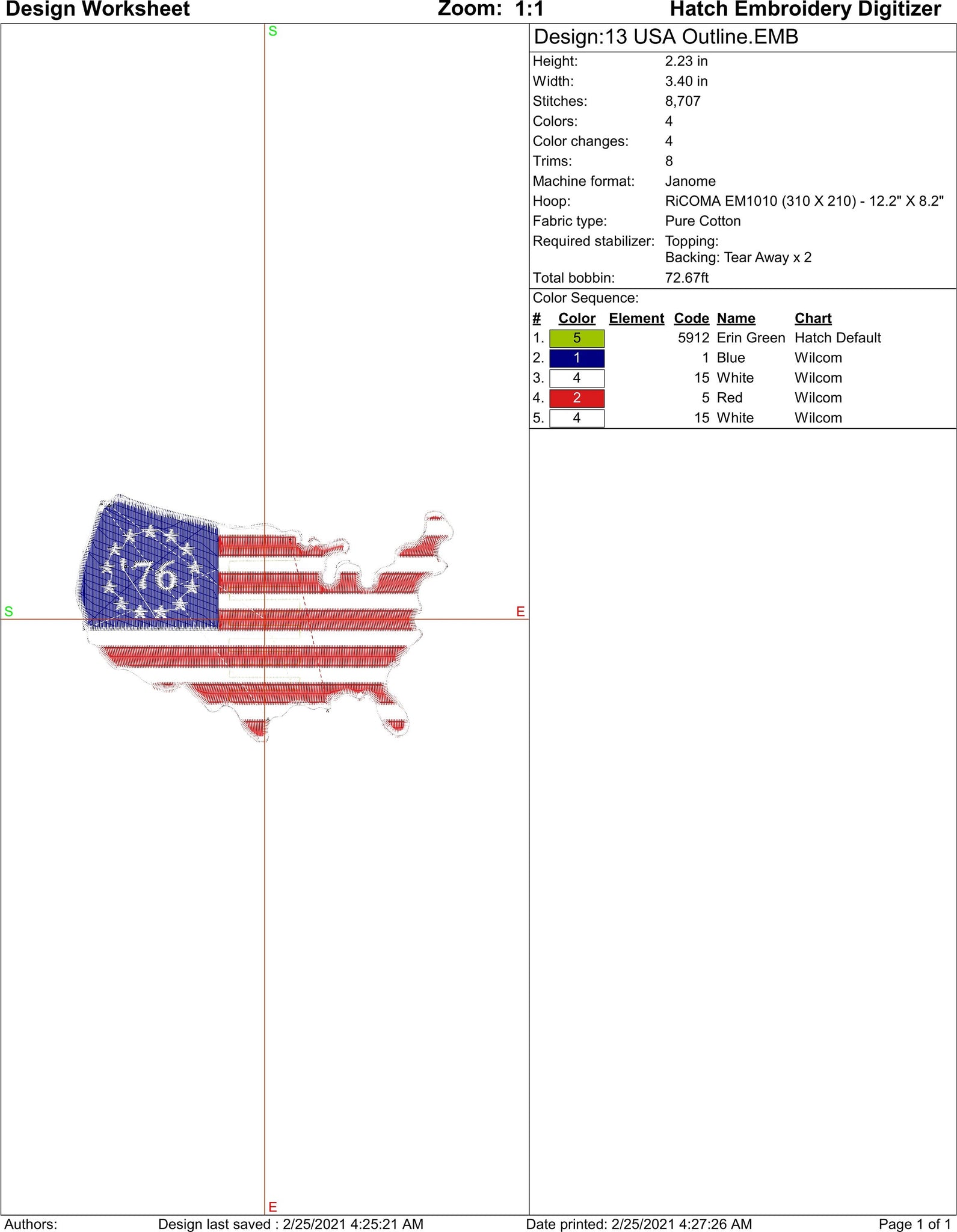 Betsy Ross US Flag Outline Machine Embroidery Design | Instant Download |  7 format files