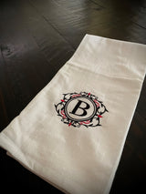 Custom Embroidered Monogramed Tea Towel /  Hand Towel