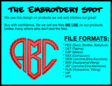 Heart Monogram Font for Machine Embroidery Use | Instant Download |  10 format file type | 3 sizes