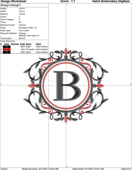 Fancy Ring Monogram Font for Machine Embroidery Use | Instant Download |  8 format file type | 3 sizes