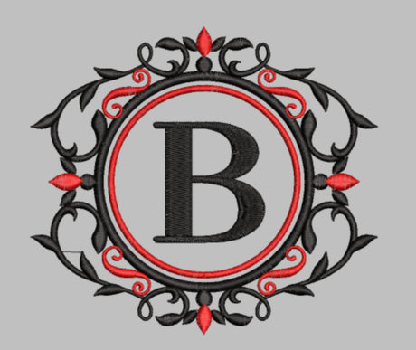 Fancy Ring Monogram Font for Machine Embroidery Use | Instant Download |  8 format file type | 3 sizes