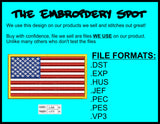 American Flag Machine Embroidery Design Files | Instant Download |  7 format files
