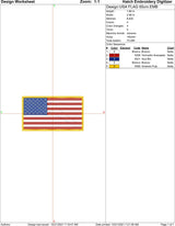 American Flag Machine Embroidery Design Files | Instant Download |  7 format files