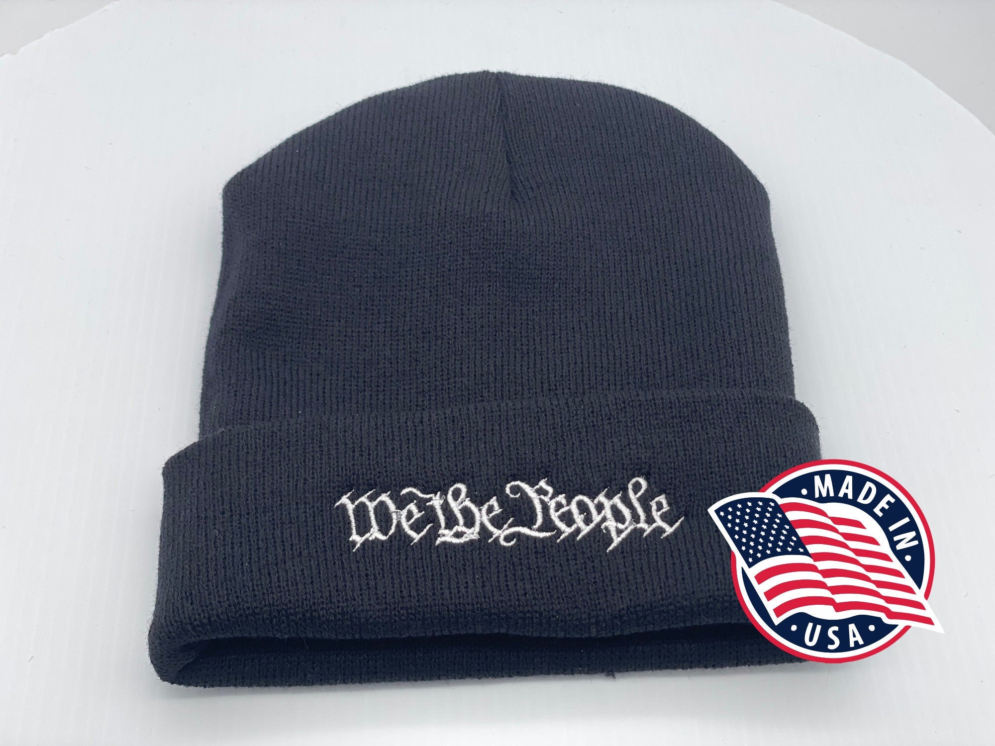 We The People Embroidered Cuffed Beanie