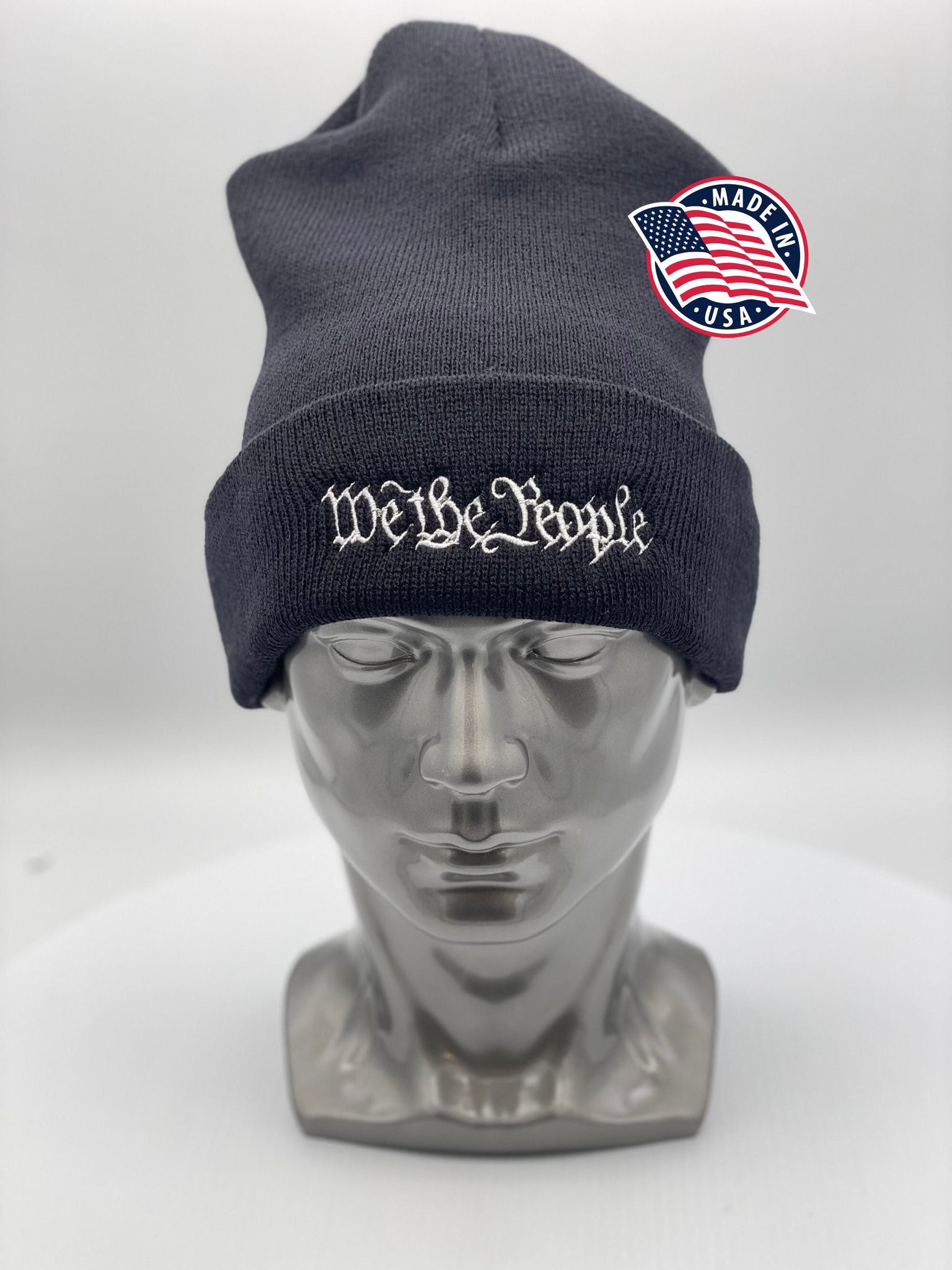 We The People Embroidered Cuffed Beanie