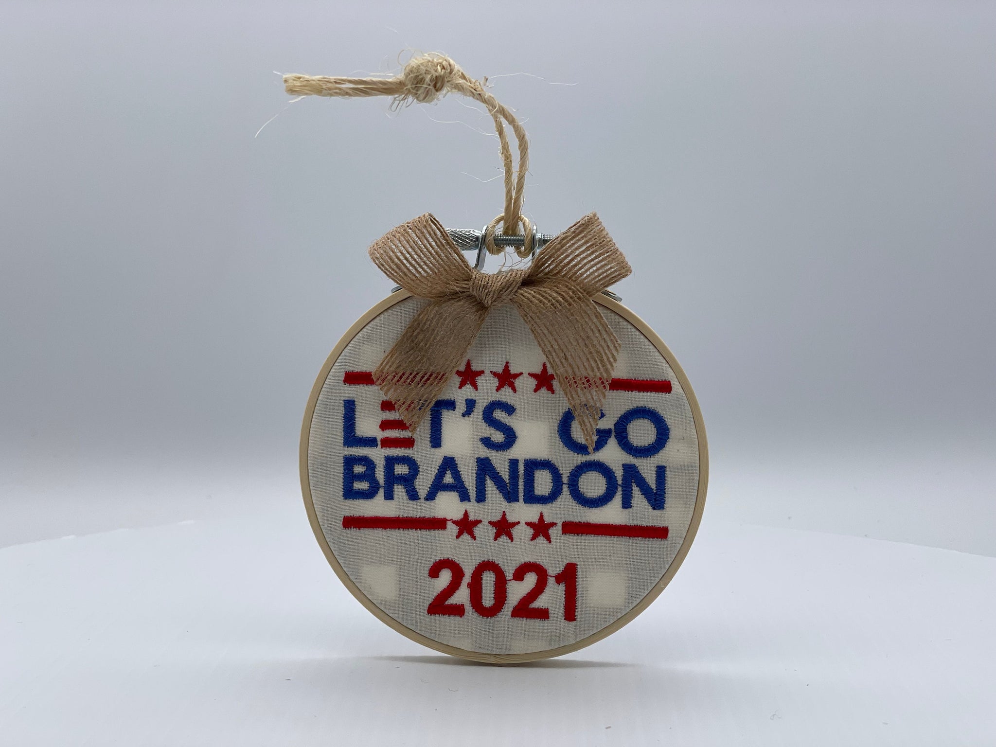 Let's Go Brandon Embroidered Christmas Ornament