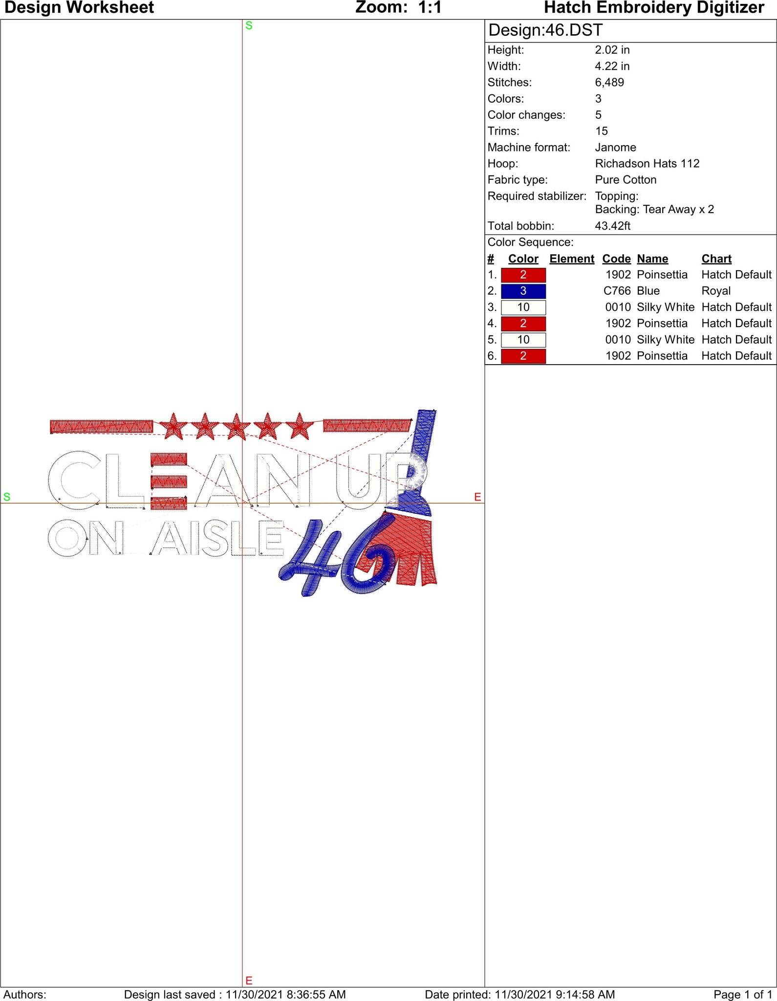 Clean Up On Aisle 46  Machine Embroidery Design Files | Instant Download |  7 format files