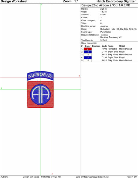 82nd Airborne Infantry Division Machine Embroidery Design | Instant Download |  7 format files