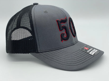 Number 50 3D Puff - (Snapback Mesh Back)