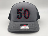 Number 50 3D Puff - (Snapback Mesh Back)